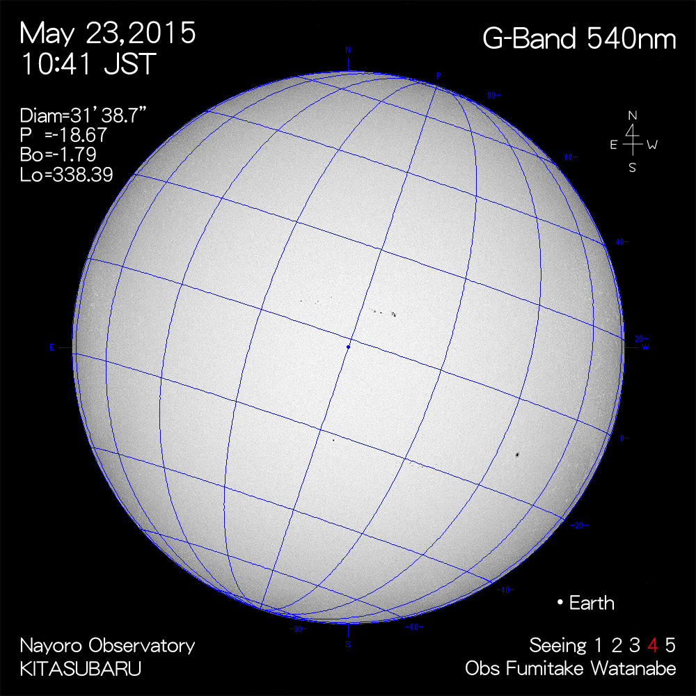 2015年5月23日540nm波長の太陽