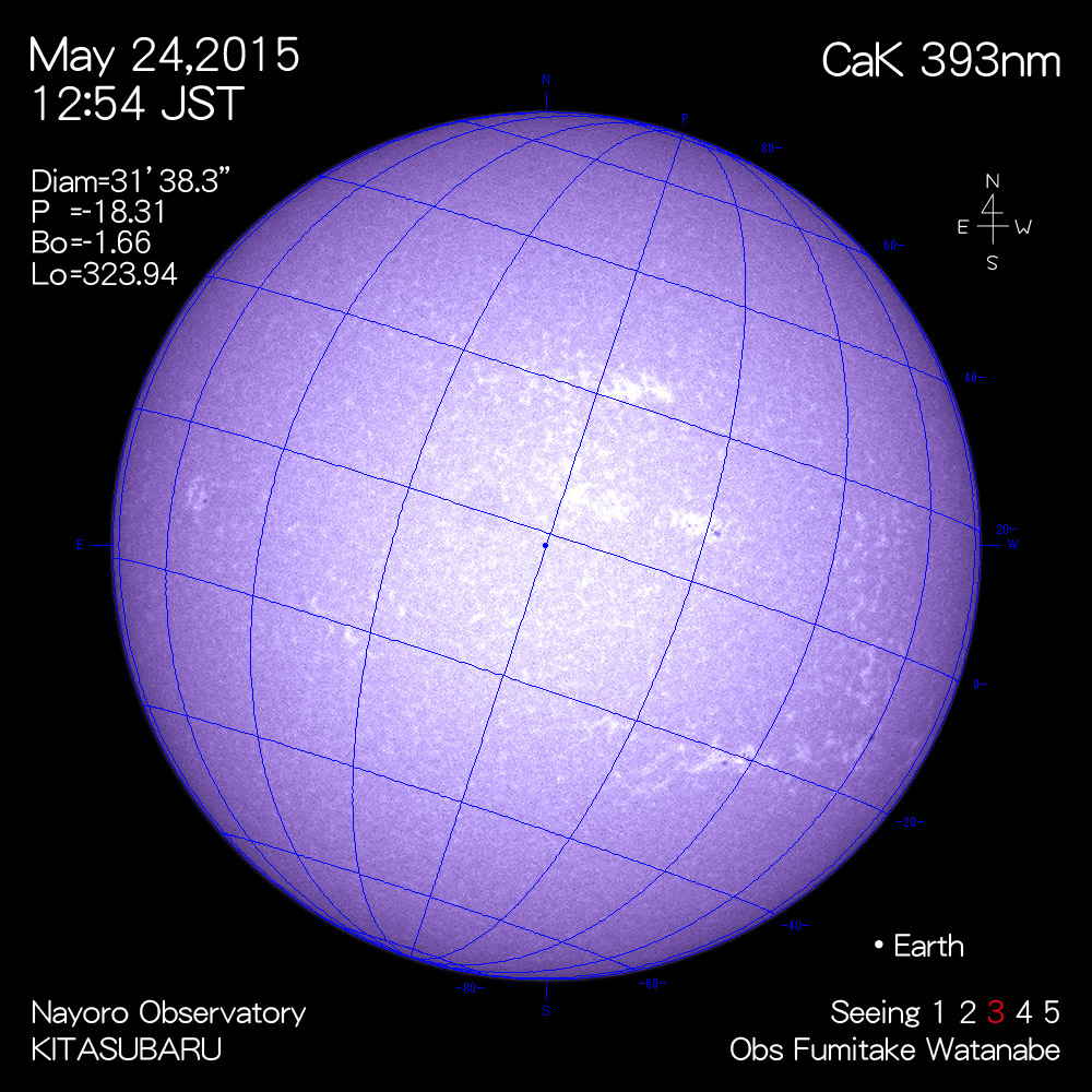 2015年5月24日CaK波長の太陽