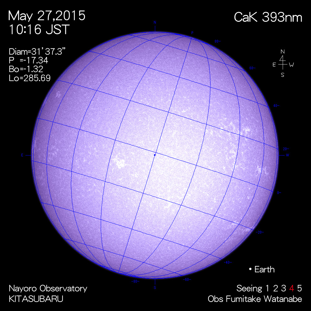2015年5月27日CaK波長の太陽