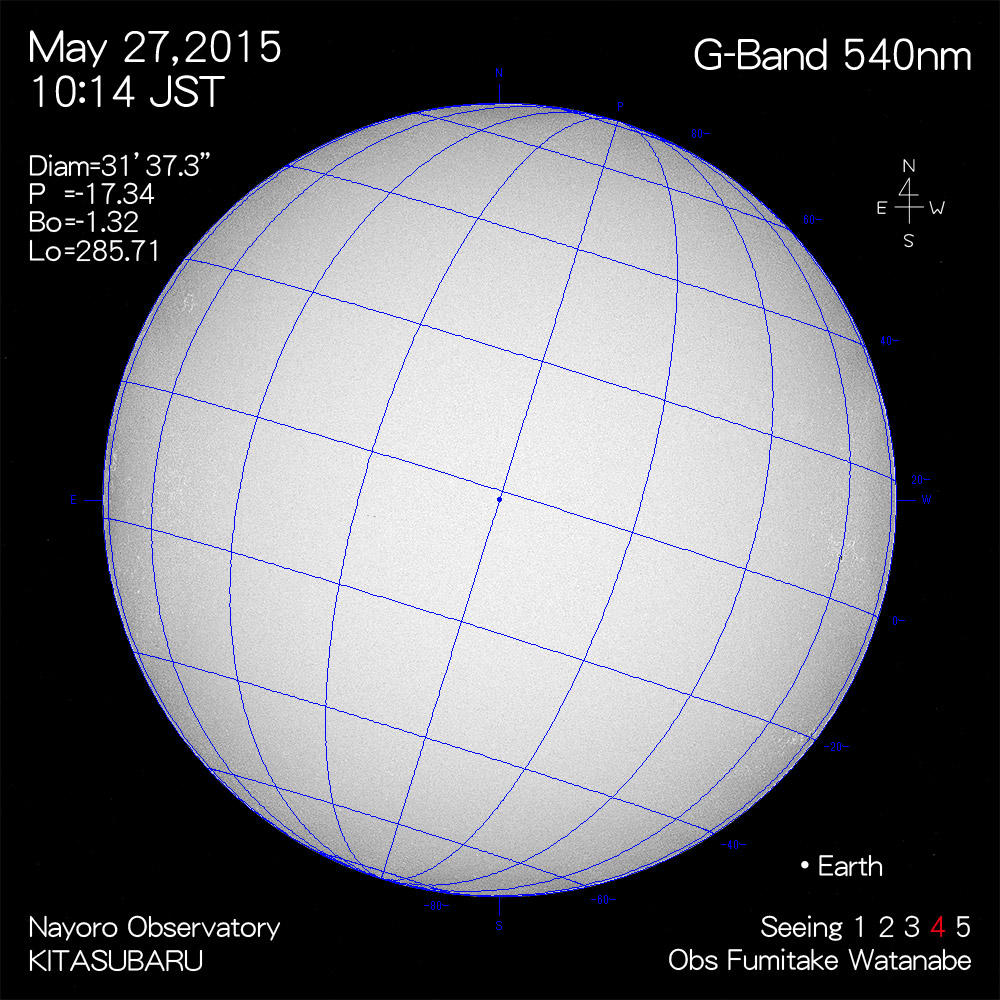 2015年5月27日540nm波長の太陽