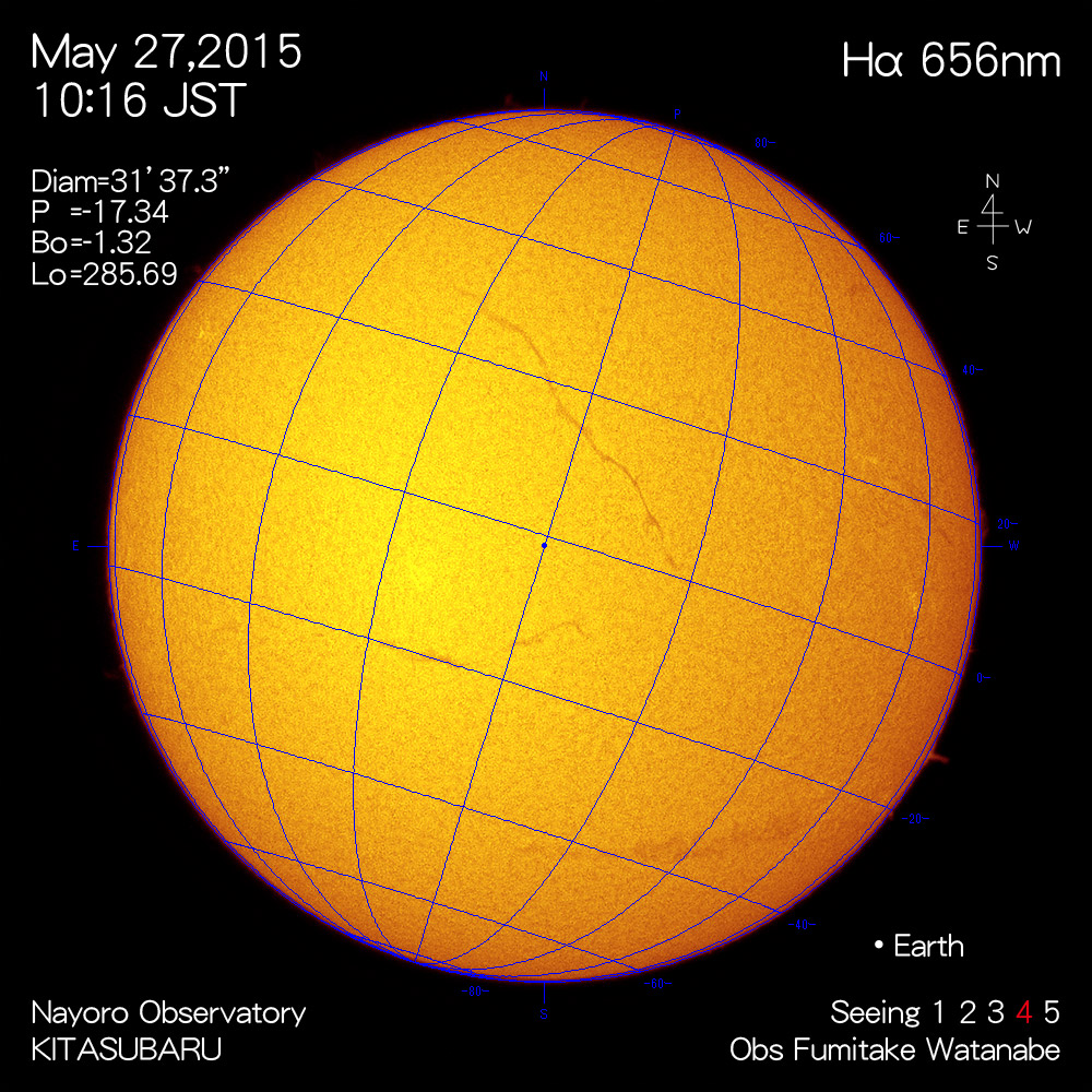 2015年5月27日Hα波長の太陽