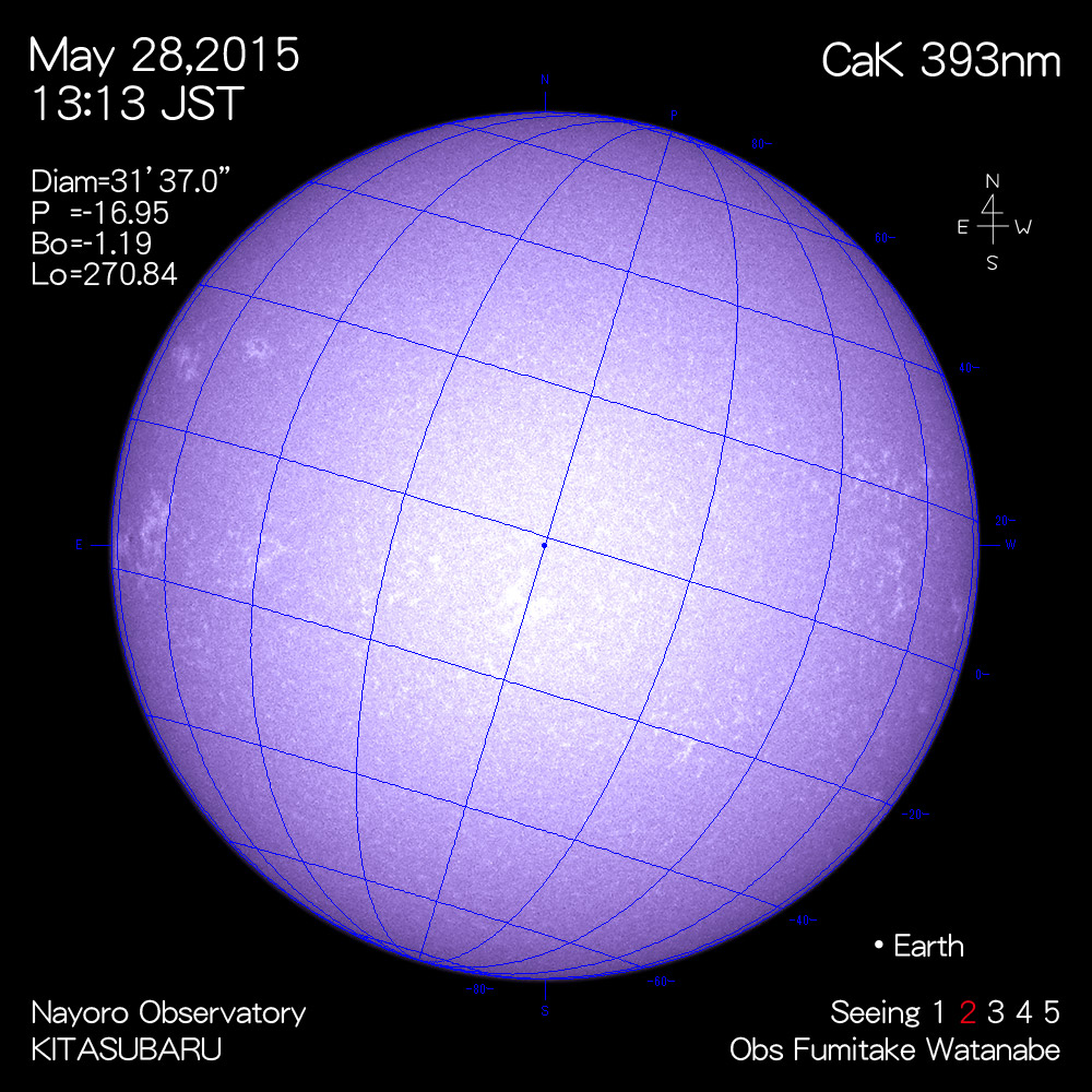 2015年5月28日CaK波長の太陽