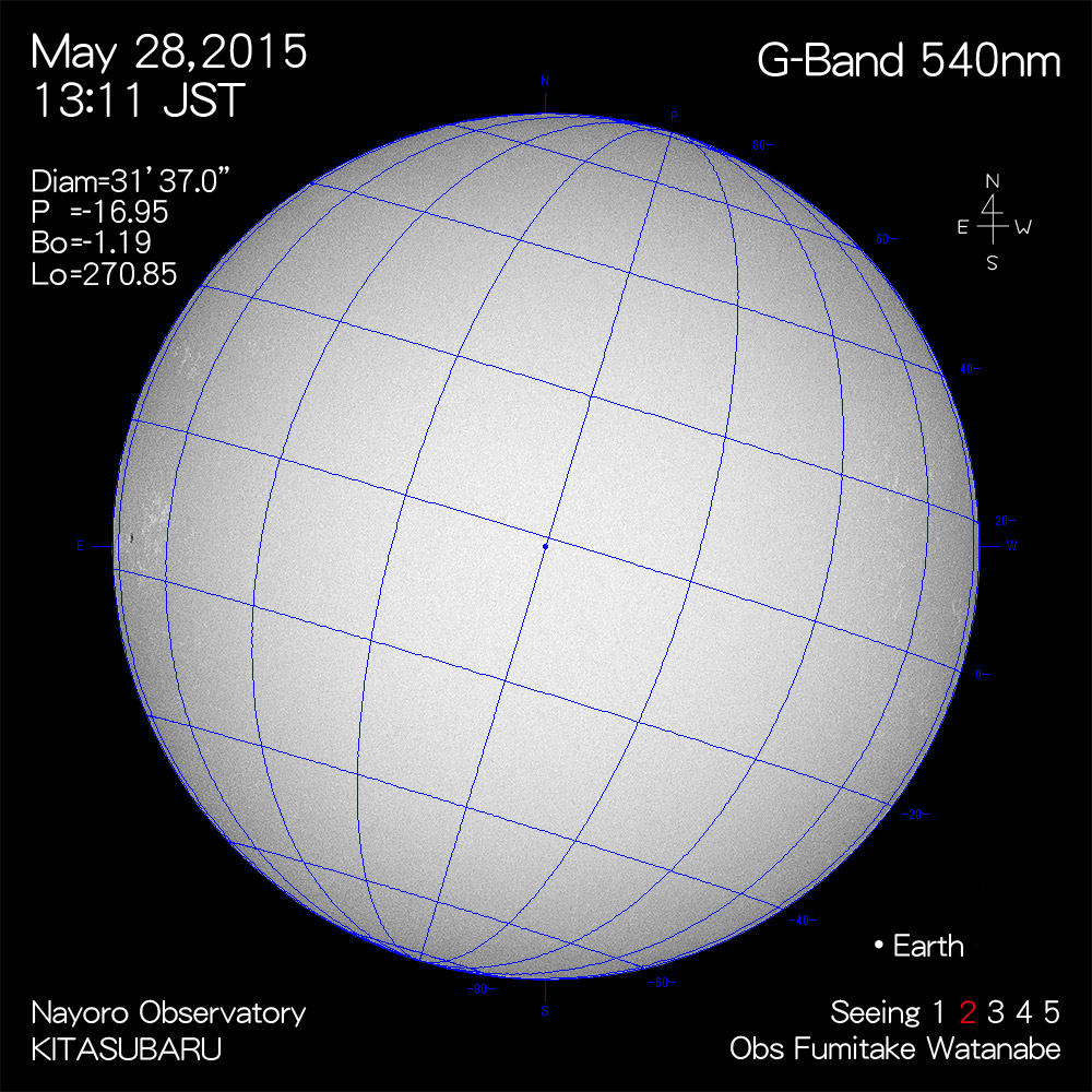 2015年5月28日540nm波長の太陽