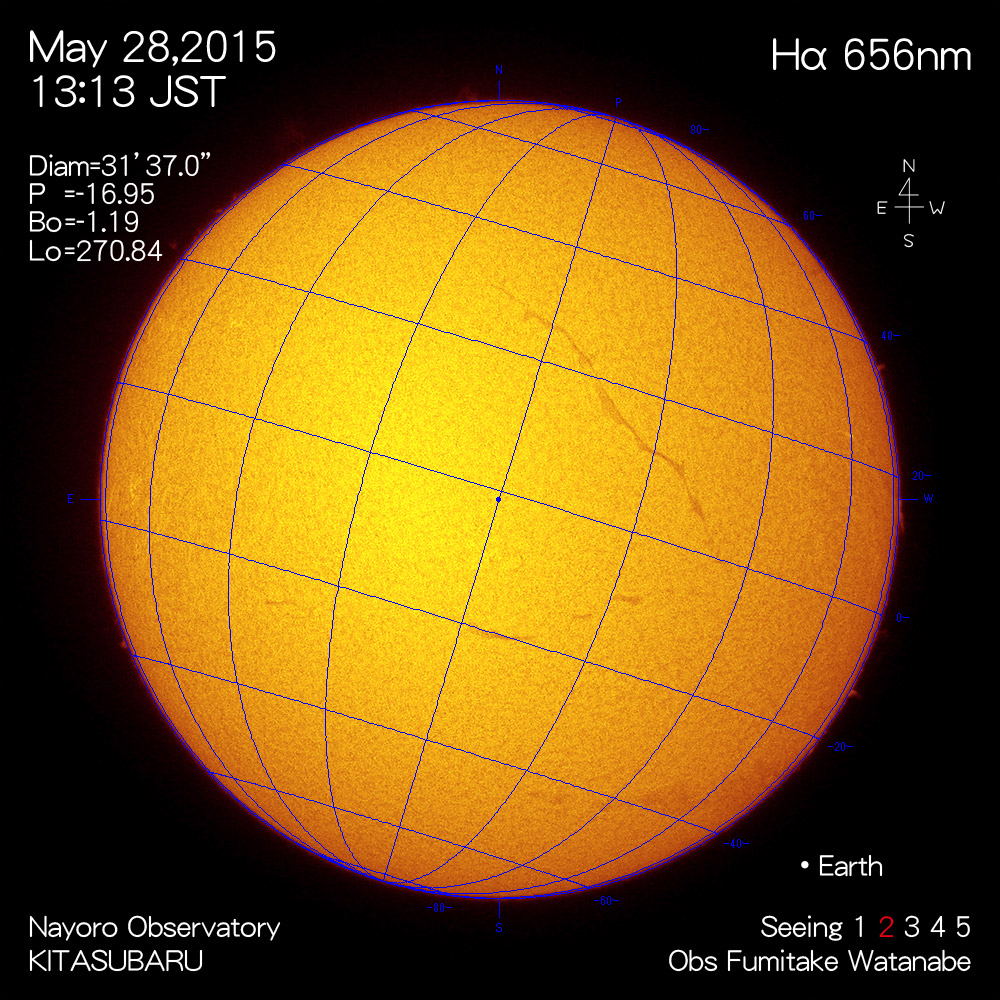 2015年5月28日Hα波長の太陽