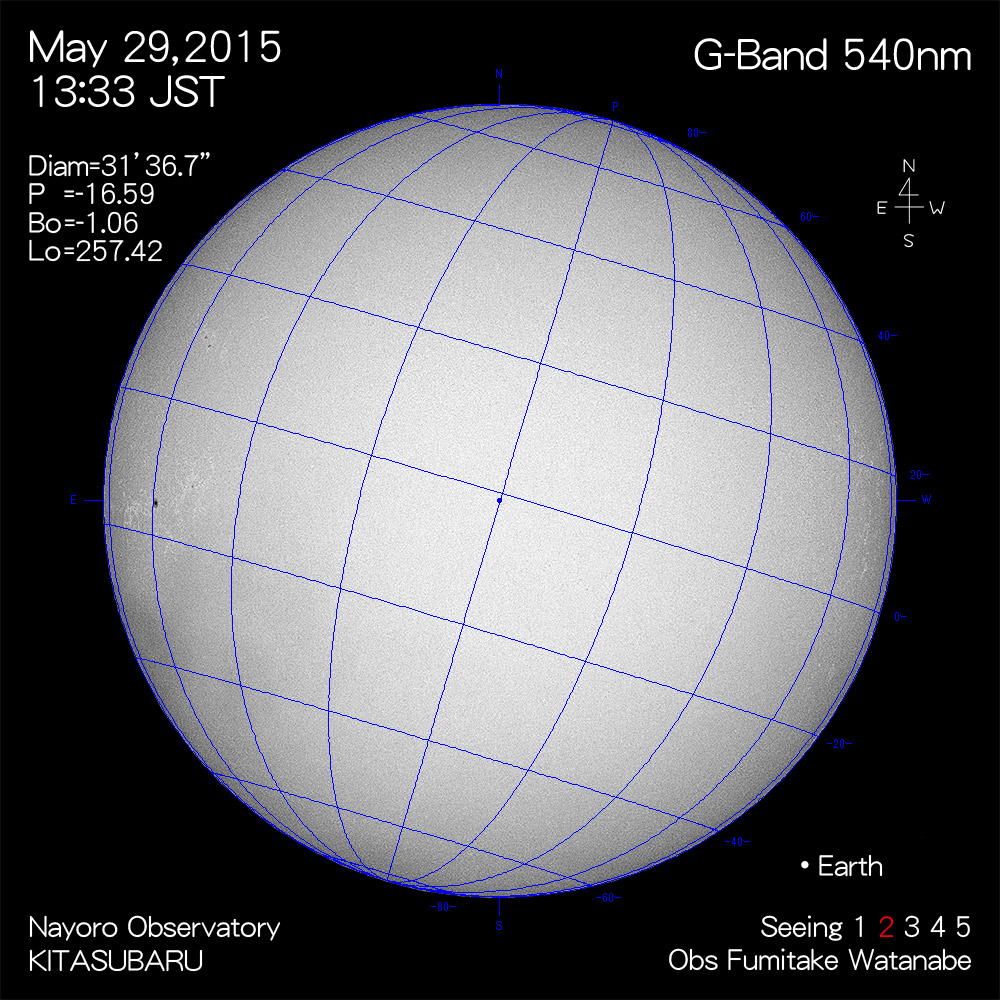 2015年5月29日540nm波長の太陽