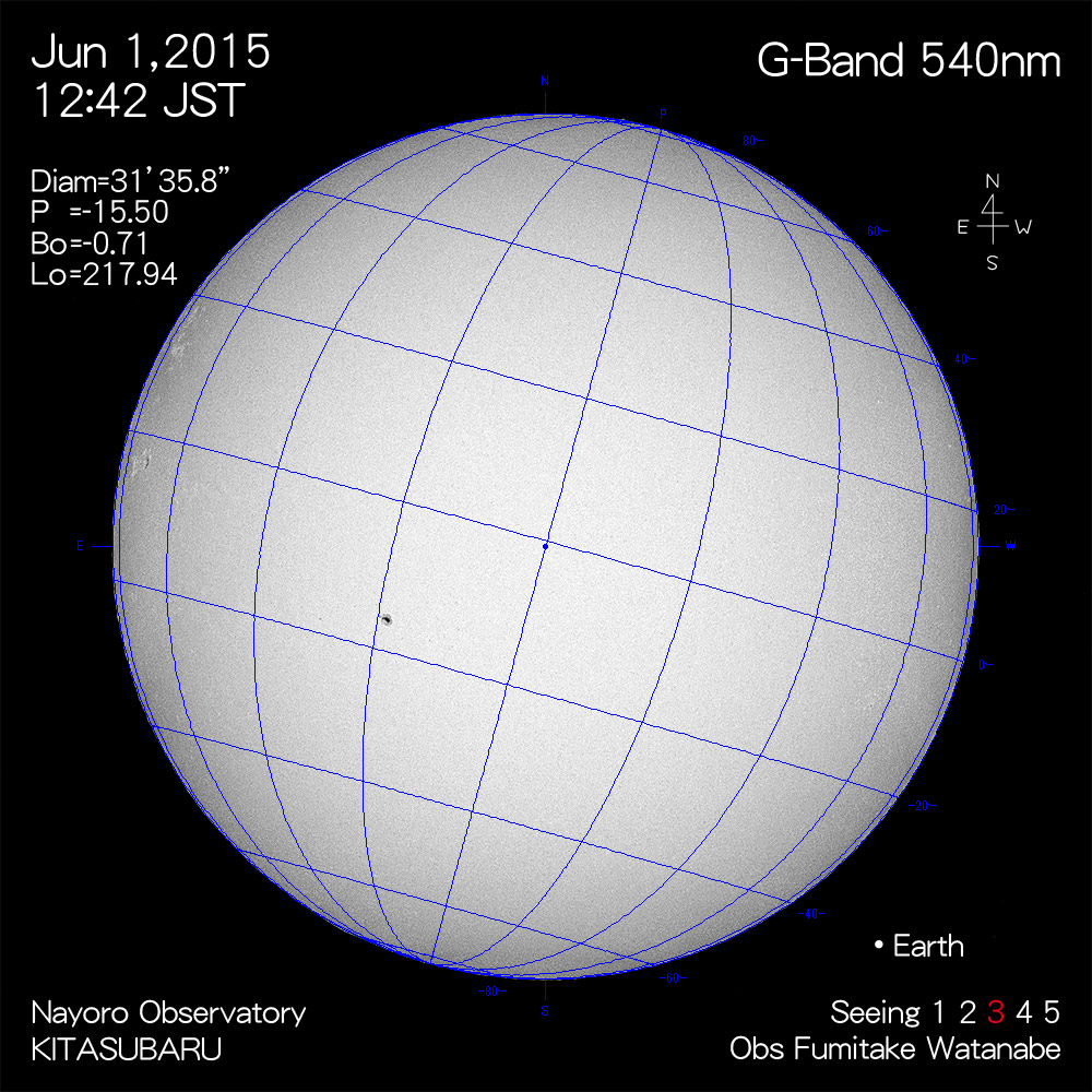 2015年6月1日540nm波長の太陽