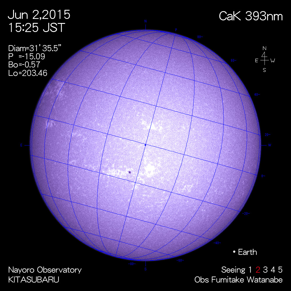 2015年6月2日CaK波長の太陽