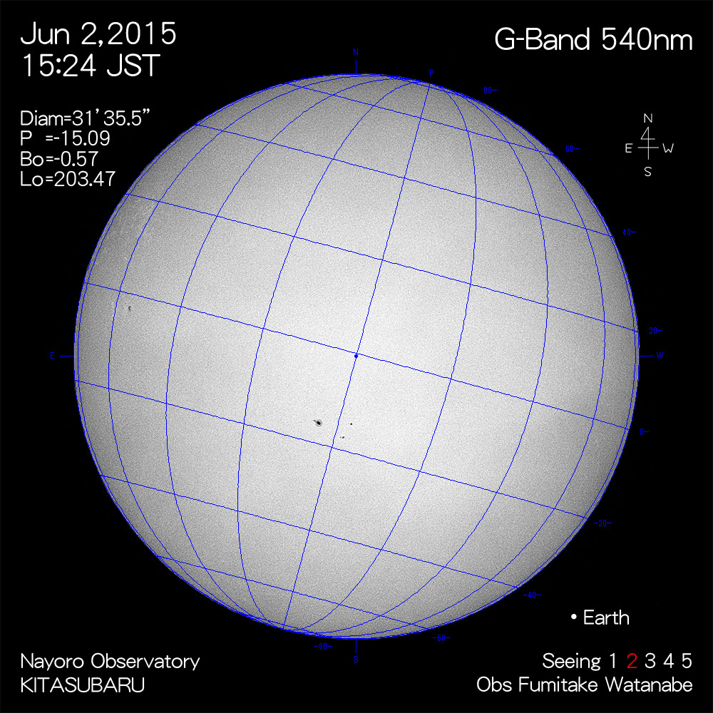 2015年6月2日540nm波長の太陽