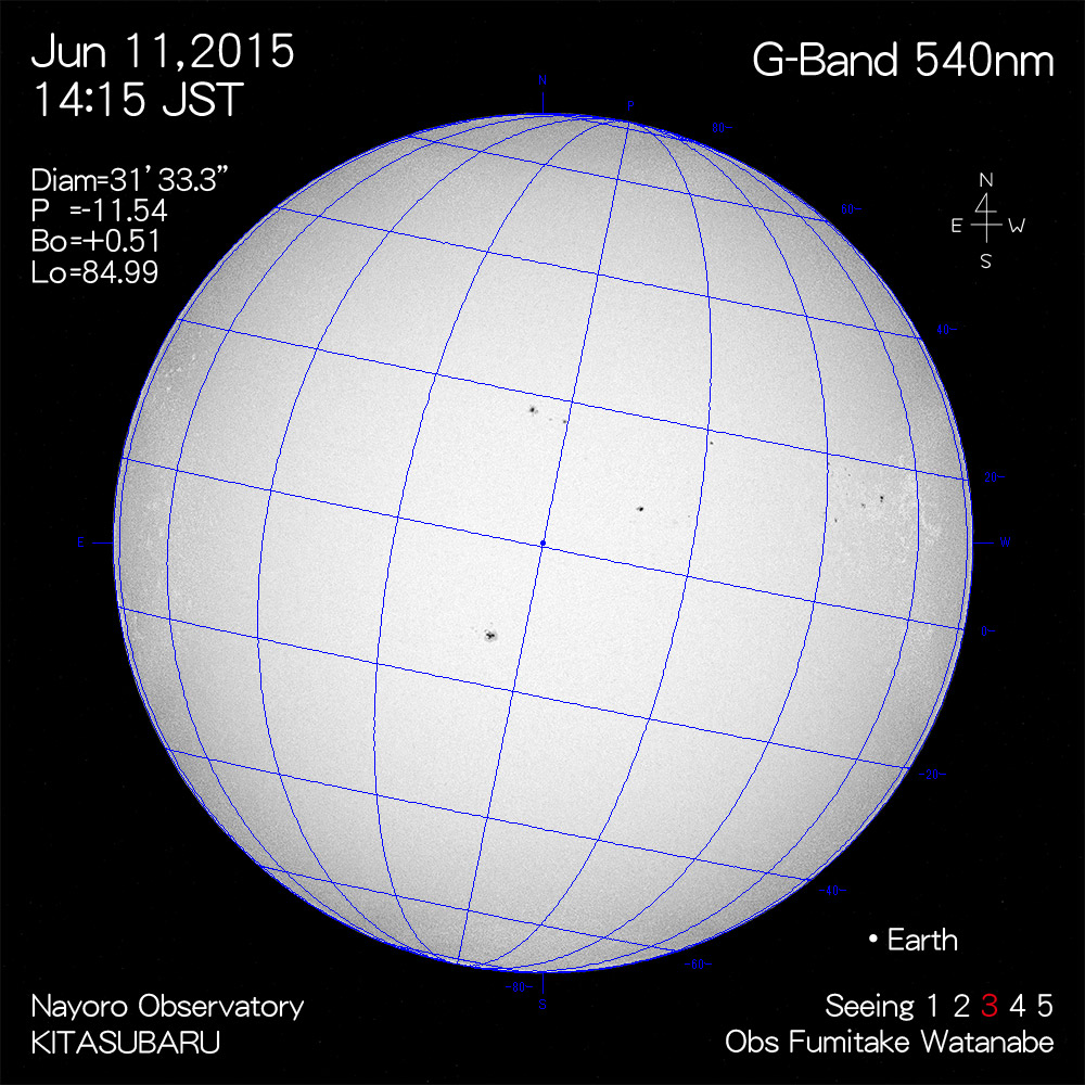 2015年6月11日540nm波長の太陽