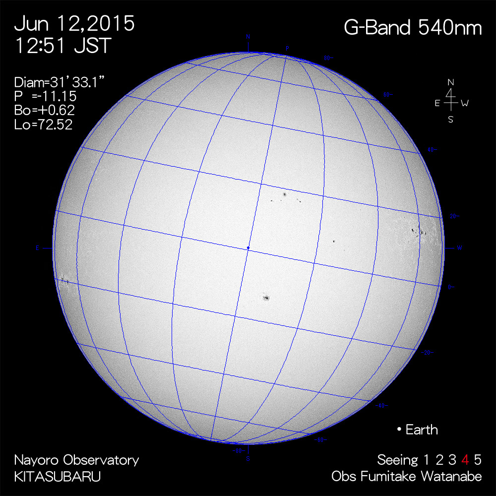 2015年6月12日540nm波長の太陽