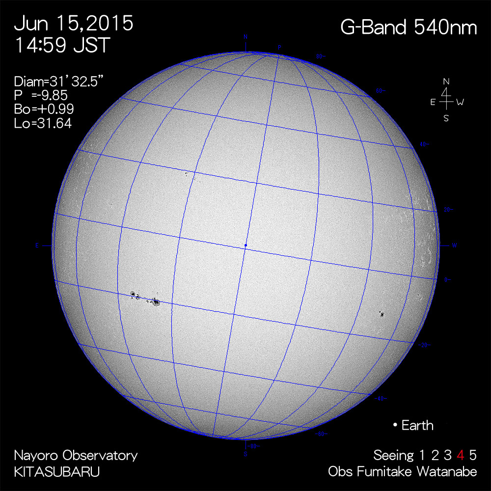 2015年6月15日540nm波長の太陽