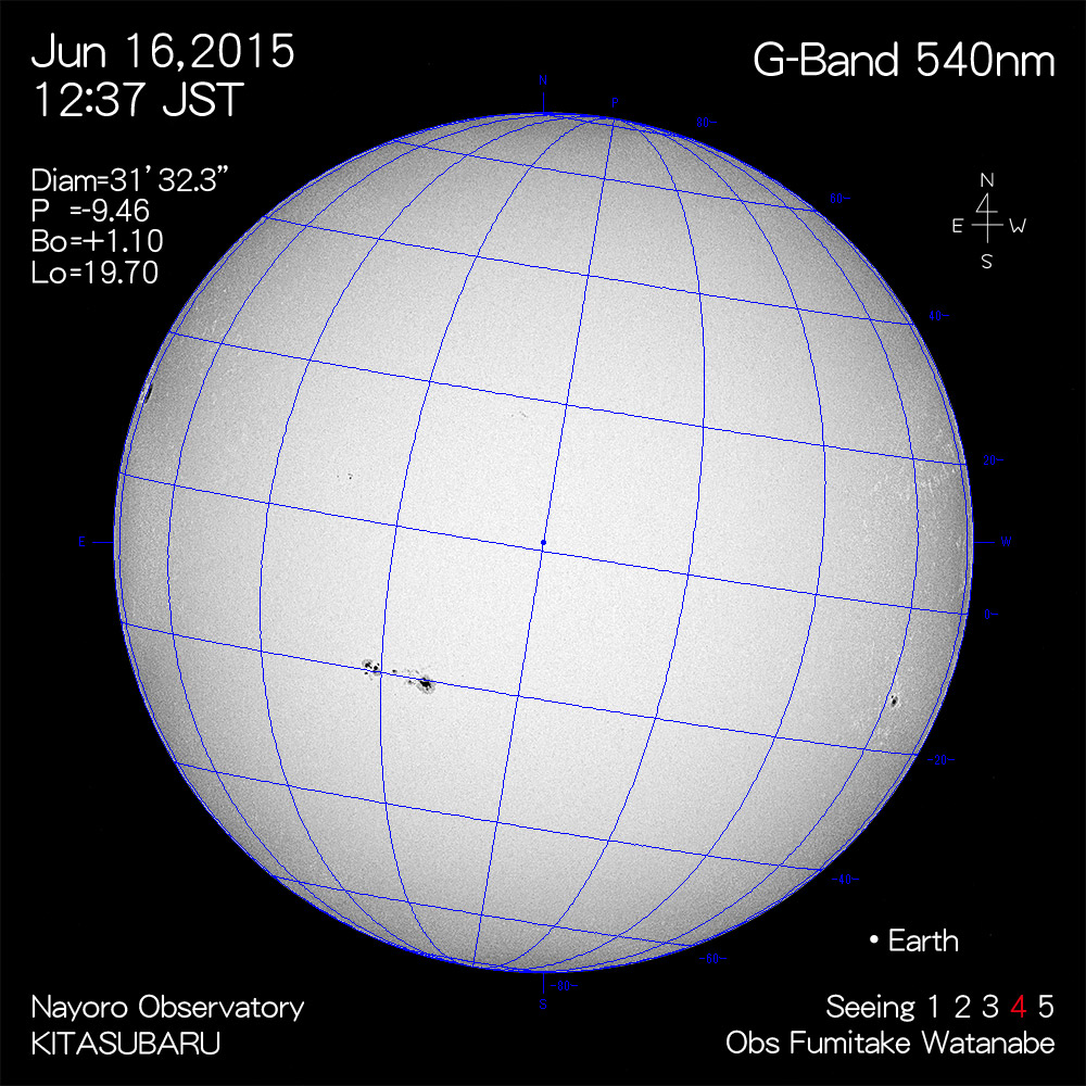 2015年6月16日540nm波長の太陽