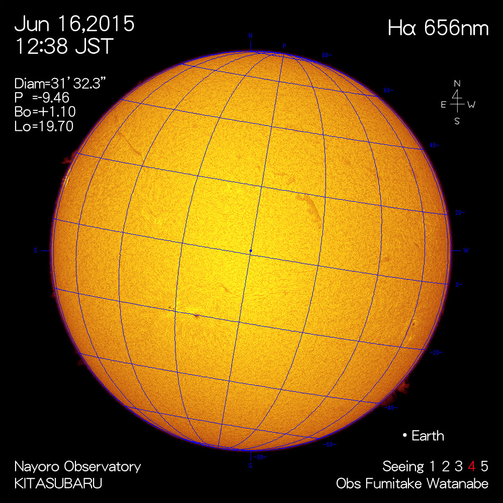 2015年6月16日Hα波長の太陽
