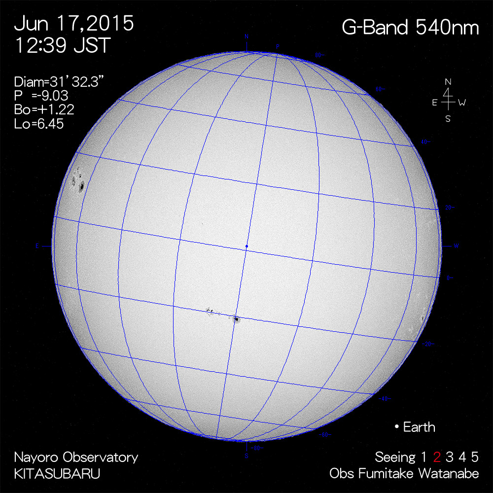 2015年6月17日540nm波長の太陽