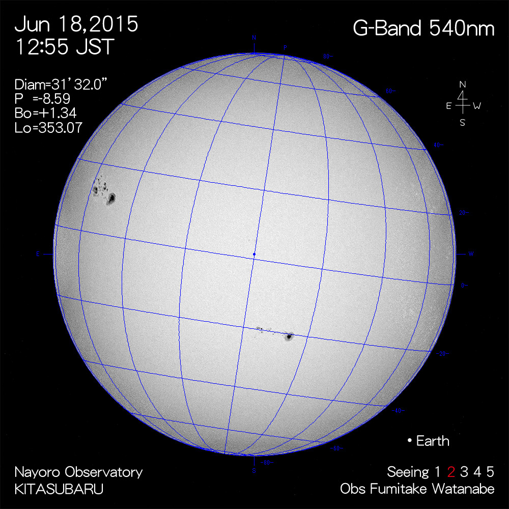 2015年6月18日540nm波長の太陽