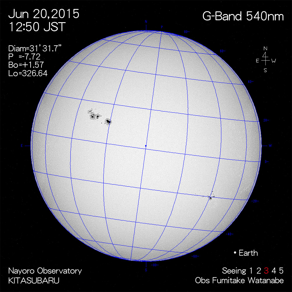 2015年6月20日540nm波長の太陽