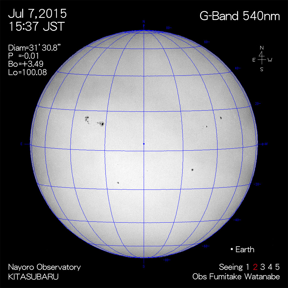 2015年7月7日540nm波長の太陽
