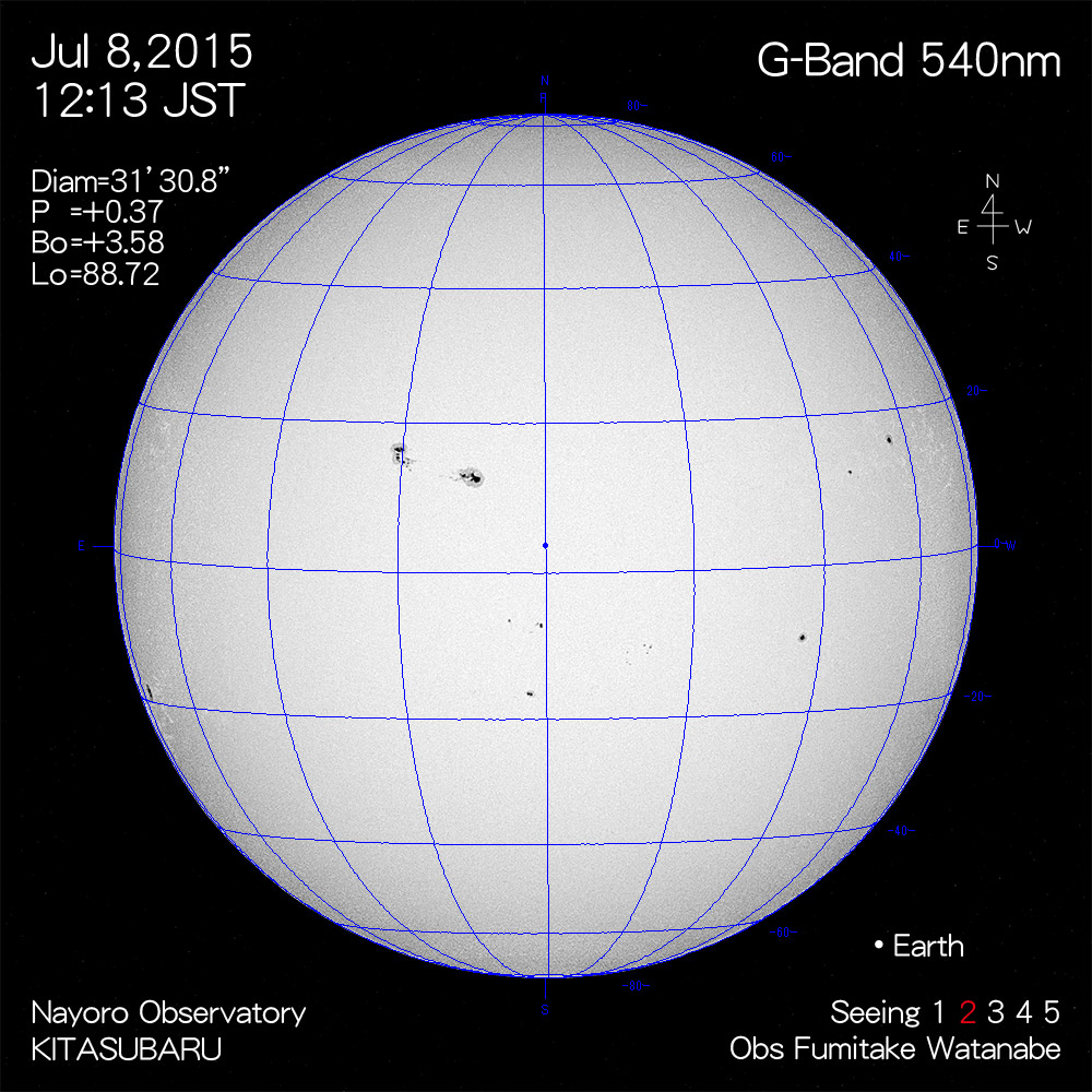 2015年7月8日540nm波長の太陽