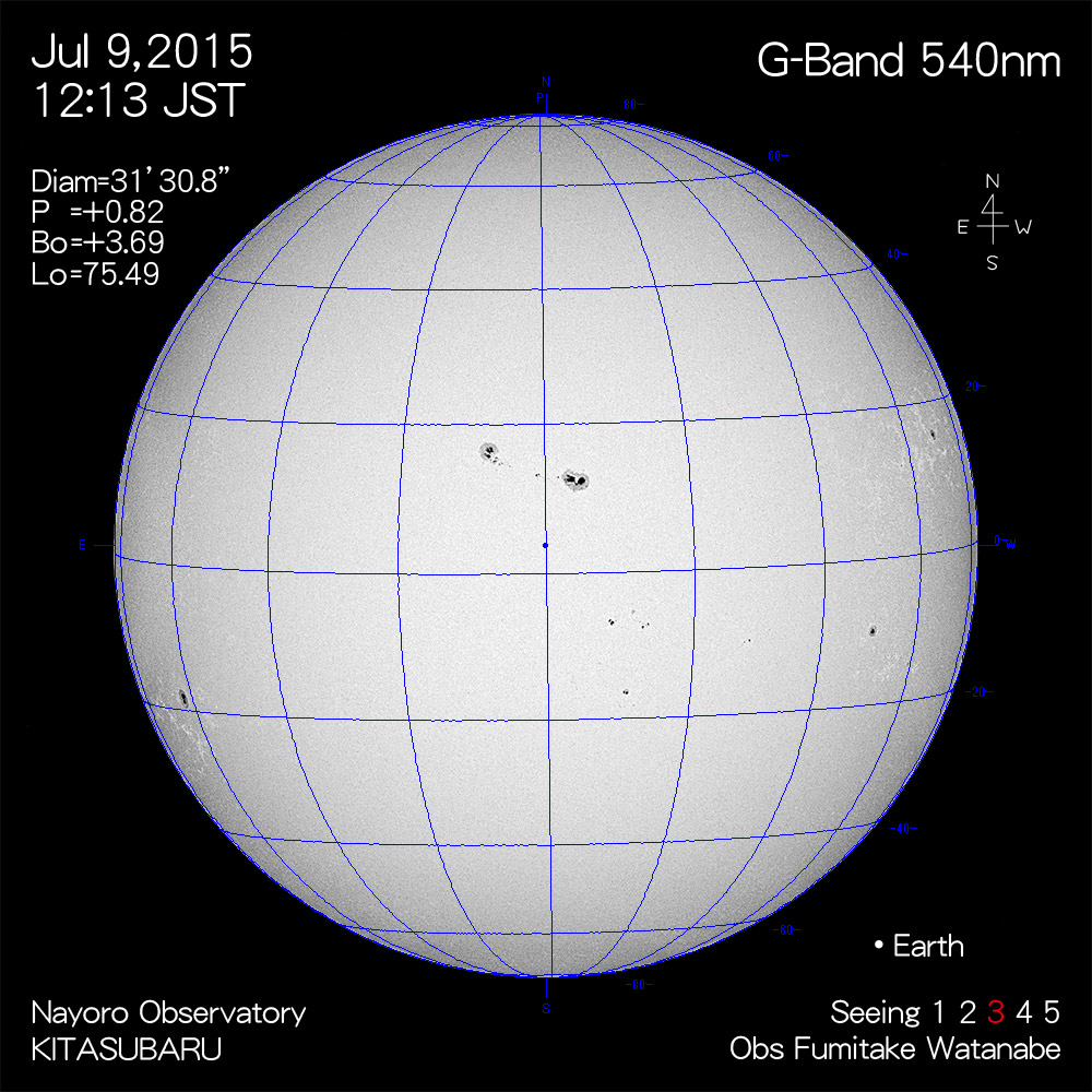 2015年7月9日540nm波長の太陽