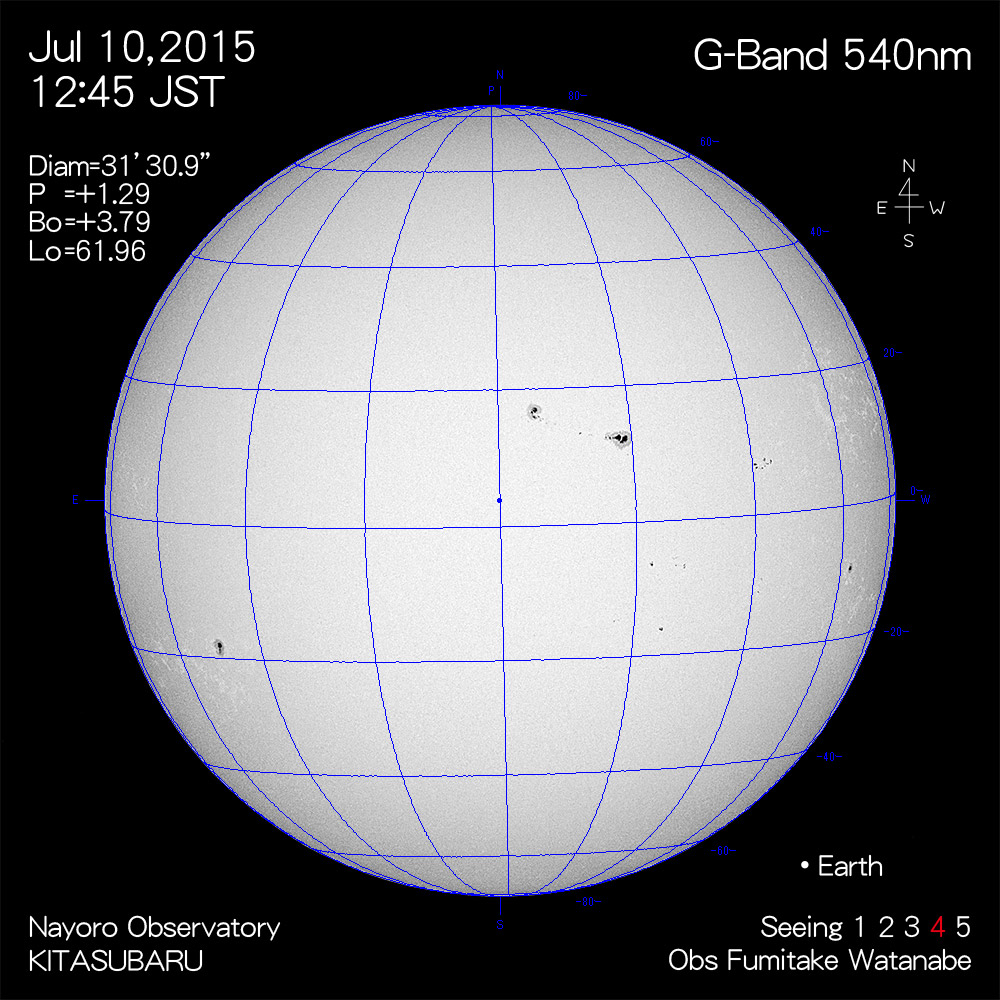 2015年7月10日540nm波長の太陽