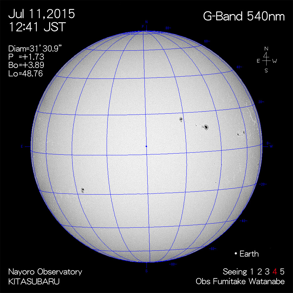 2015年7月11日540nm波長の太陽