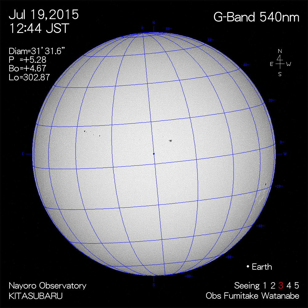 2015年7月19日540nm波長の太陽