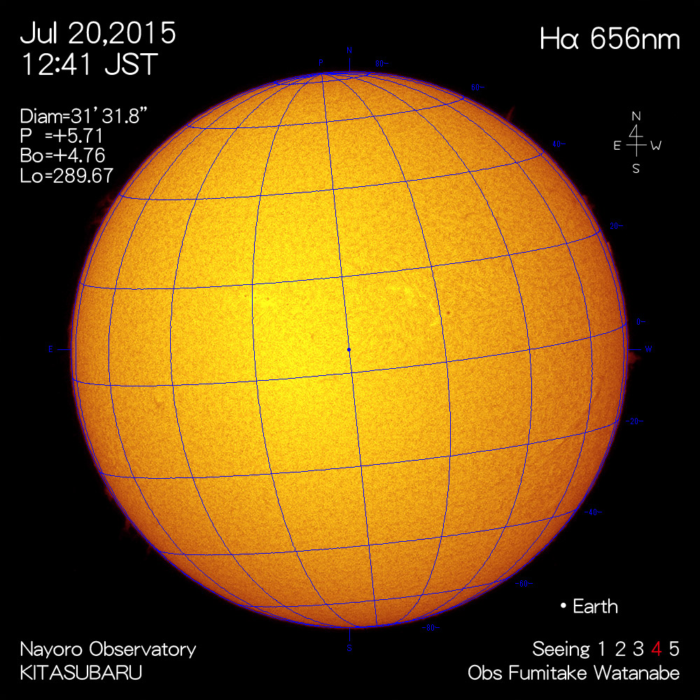 2015年7月20日Hα波長の太陽
