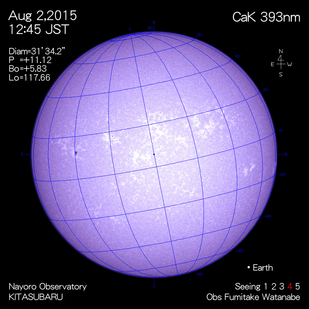 2015年8月2日CaK波長の太陽