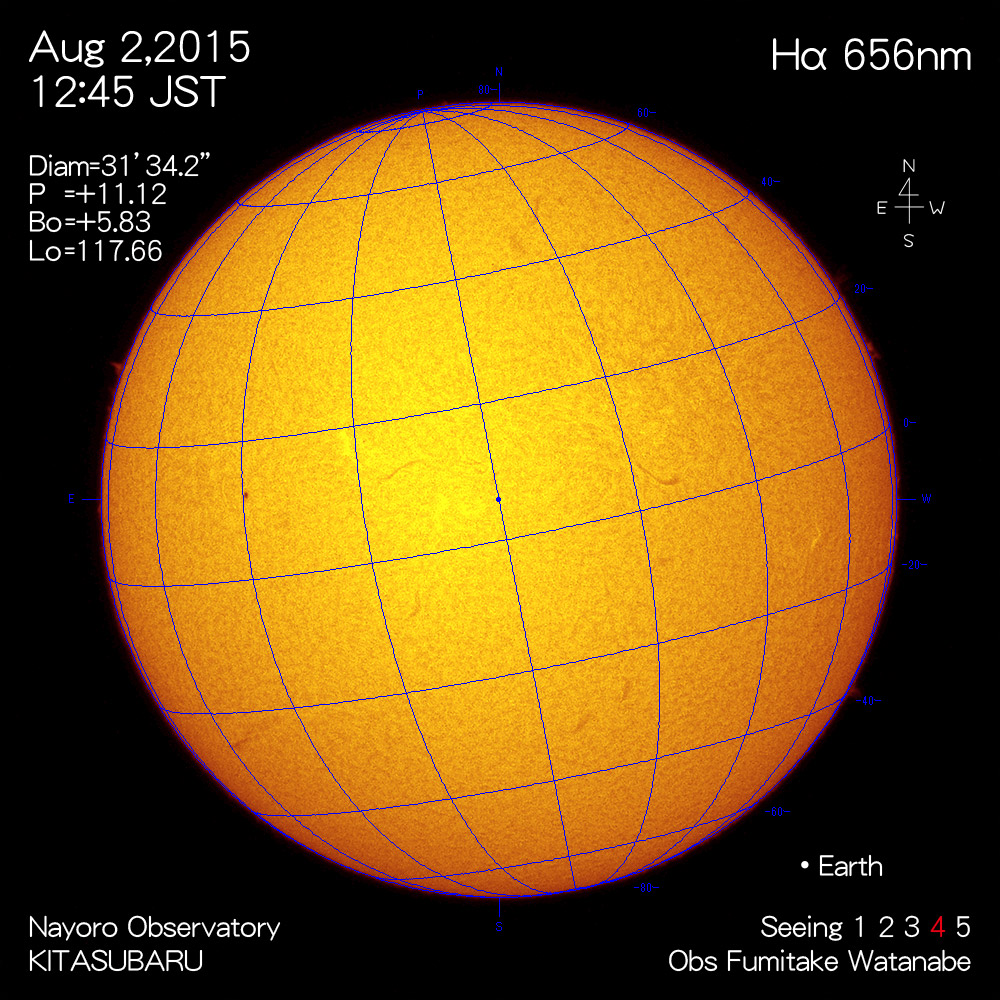 2015年8月2日Hα波長の太陽