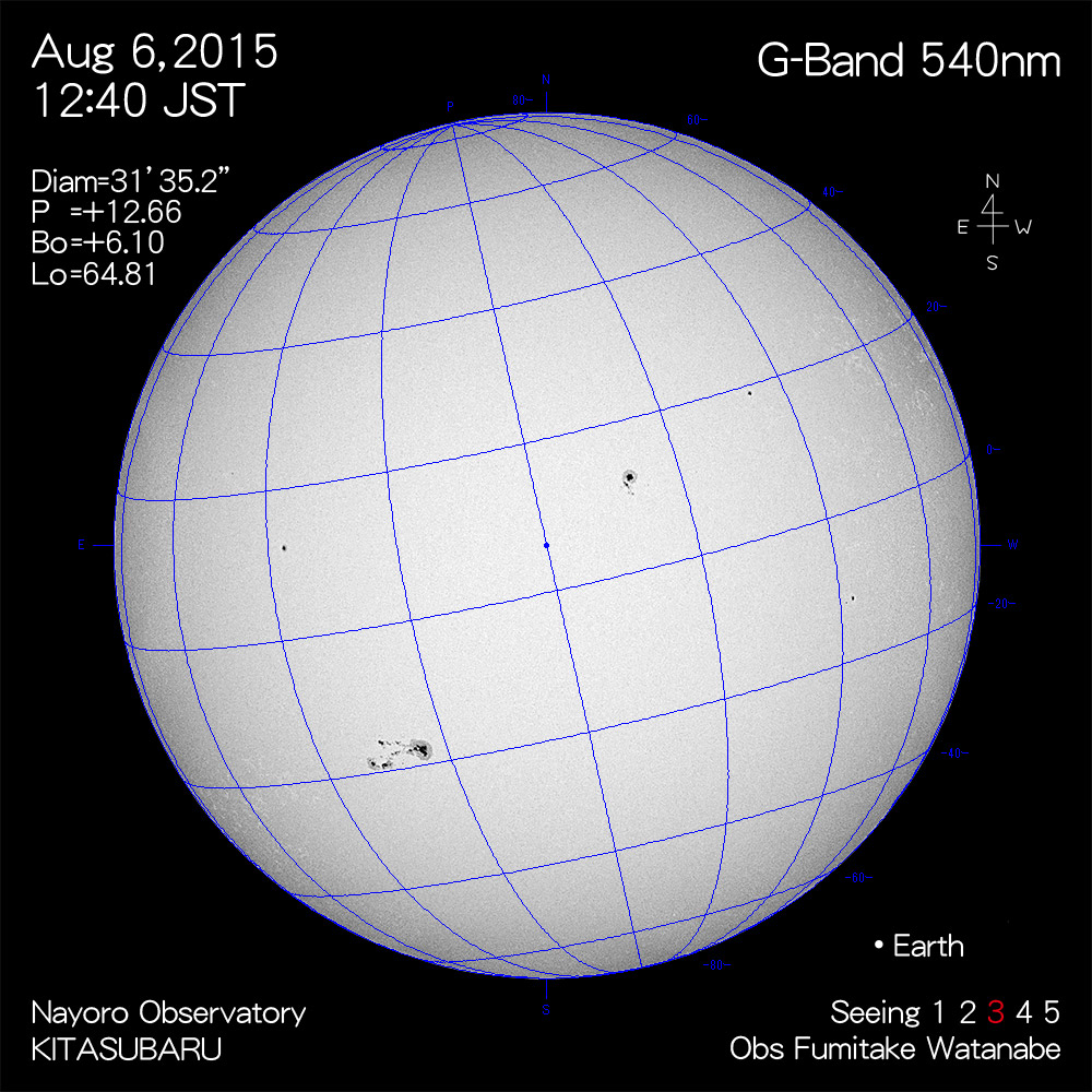 2015年8月6日540nm波長の太陽