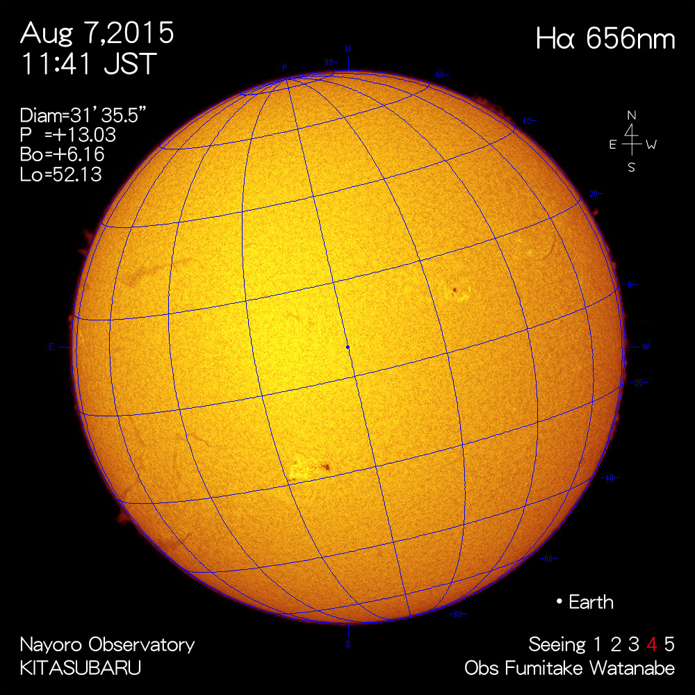 2015年8月7日Hα波長の太陽