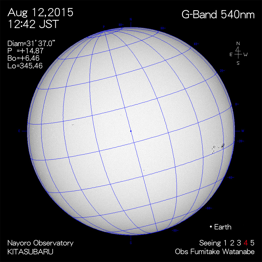 2015年8月12日540nm波長の太陽