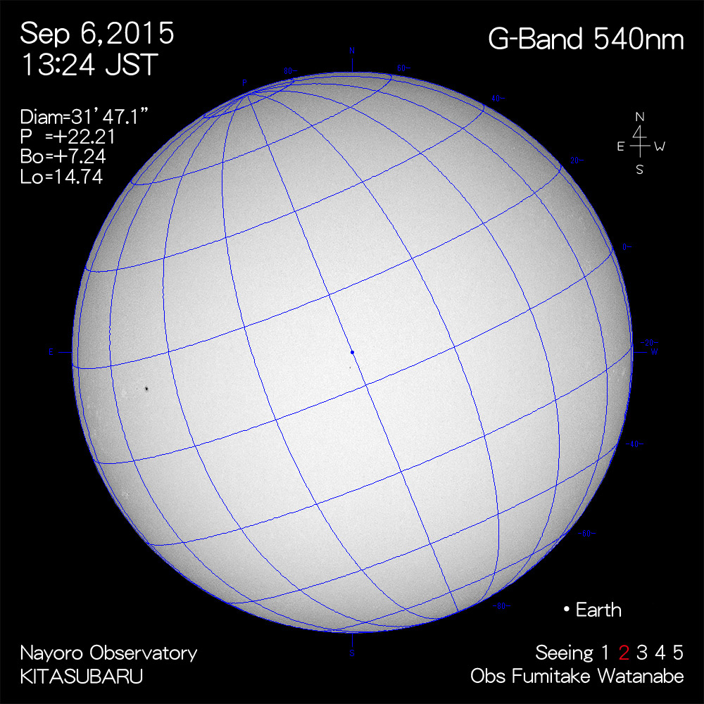 2015年9月6日540nm波長の太陽