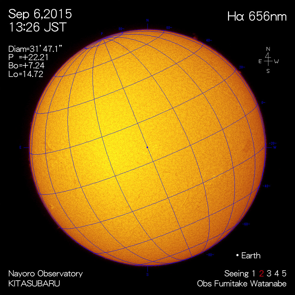 2015年9月6日Hα波長の太陽