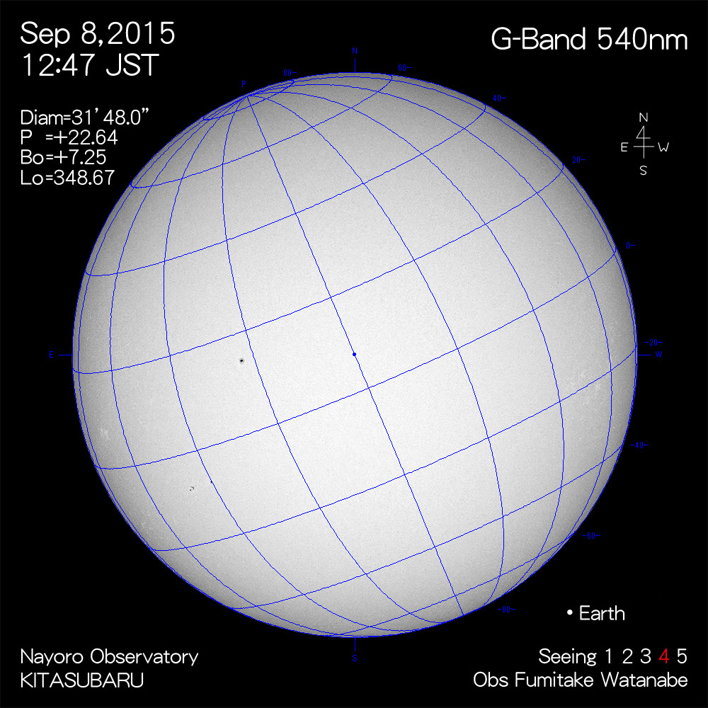 2015年9月8日540nm波長の太陽