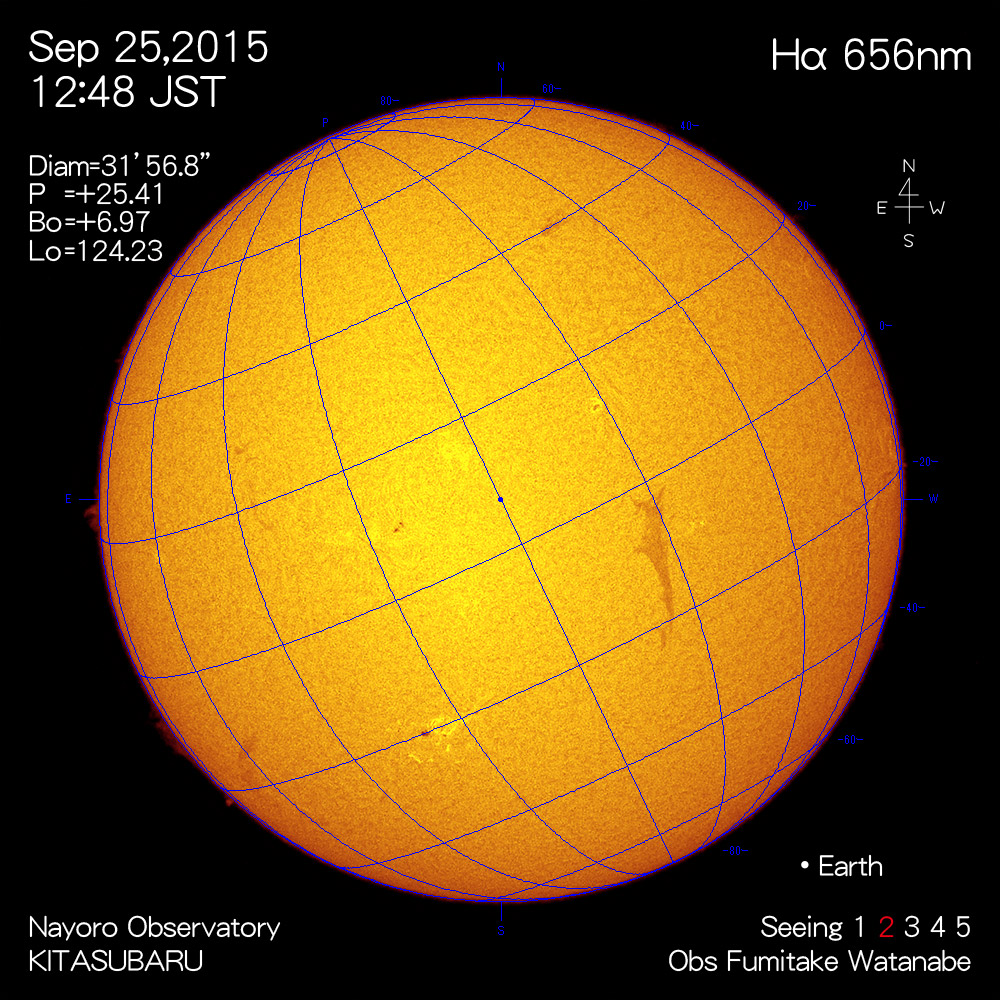 2015年9月25日Hα波長の太陽