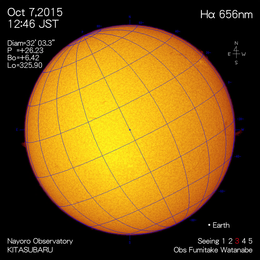 2015年10月7日Hα波長の太陽