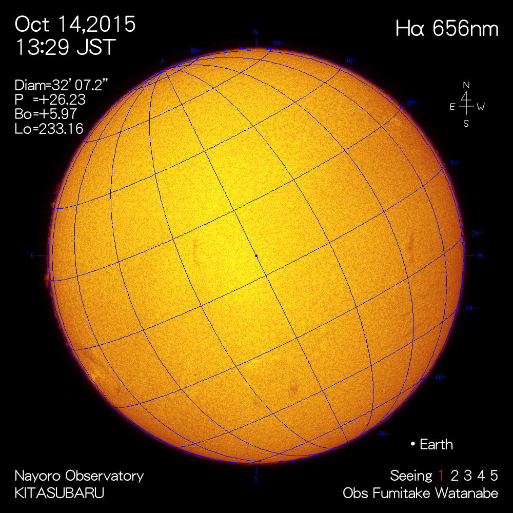 2015年10月14日Hα波長の太陽
