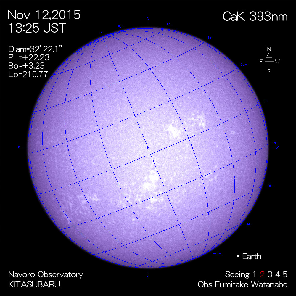 2015年11月12日CaK波長の太陽