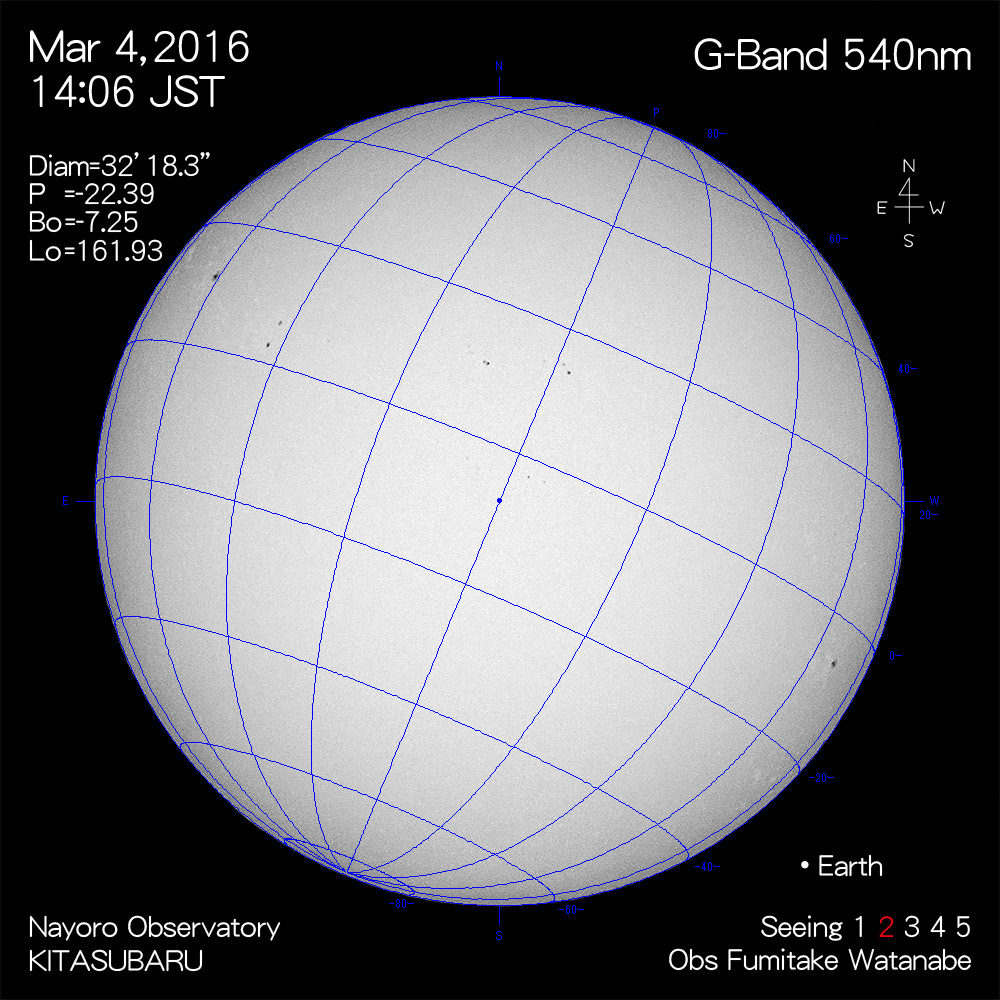 2016年3月4日540nm波長の太陽
