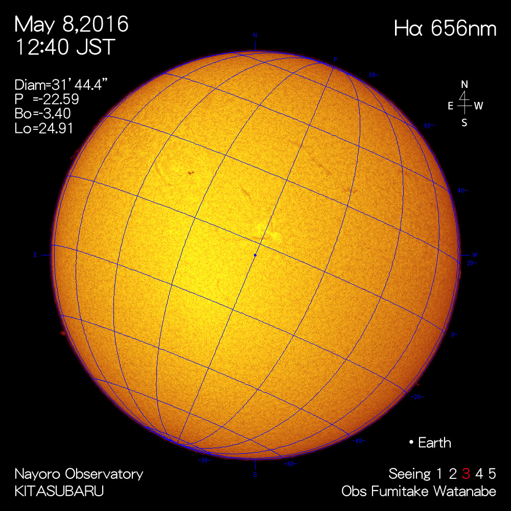 2016年5月8日Hα波長の太陽