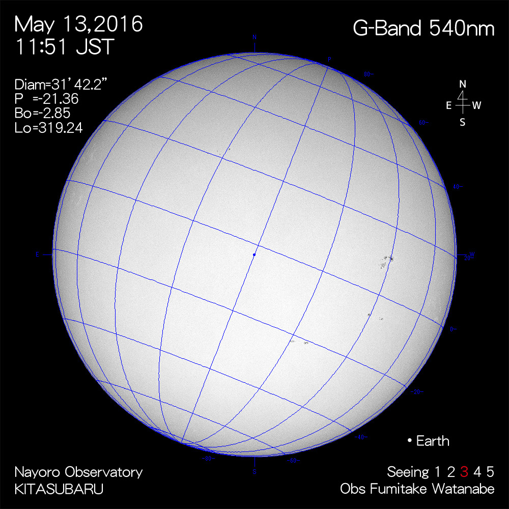 2016年5月13日540nm波長の太陽