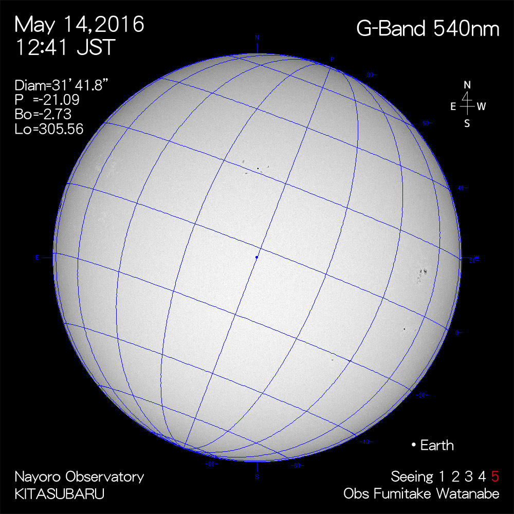 2016年5月14日540nm波長の太陽