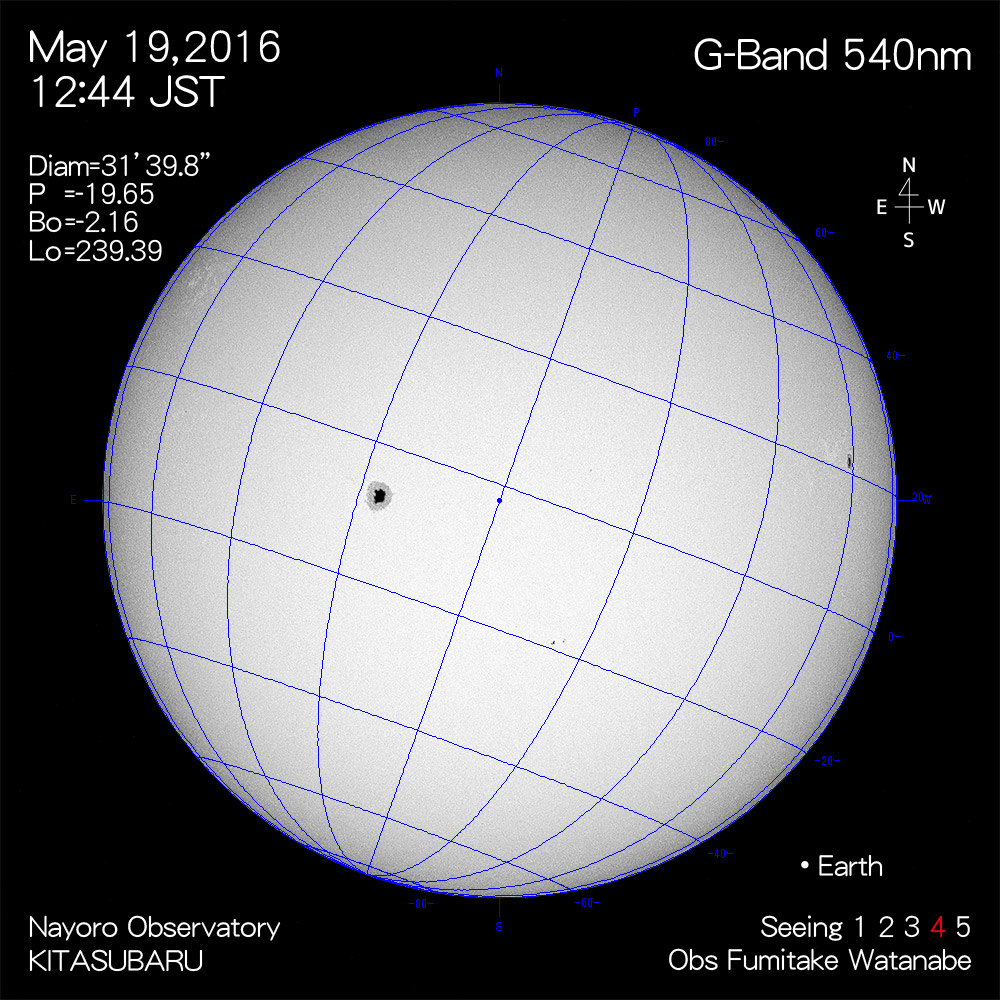 2016年5月19日540nm波長の太陽