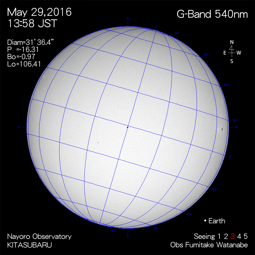 2016年5月29日540nm波長の太陽