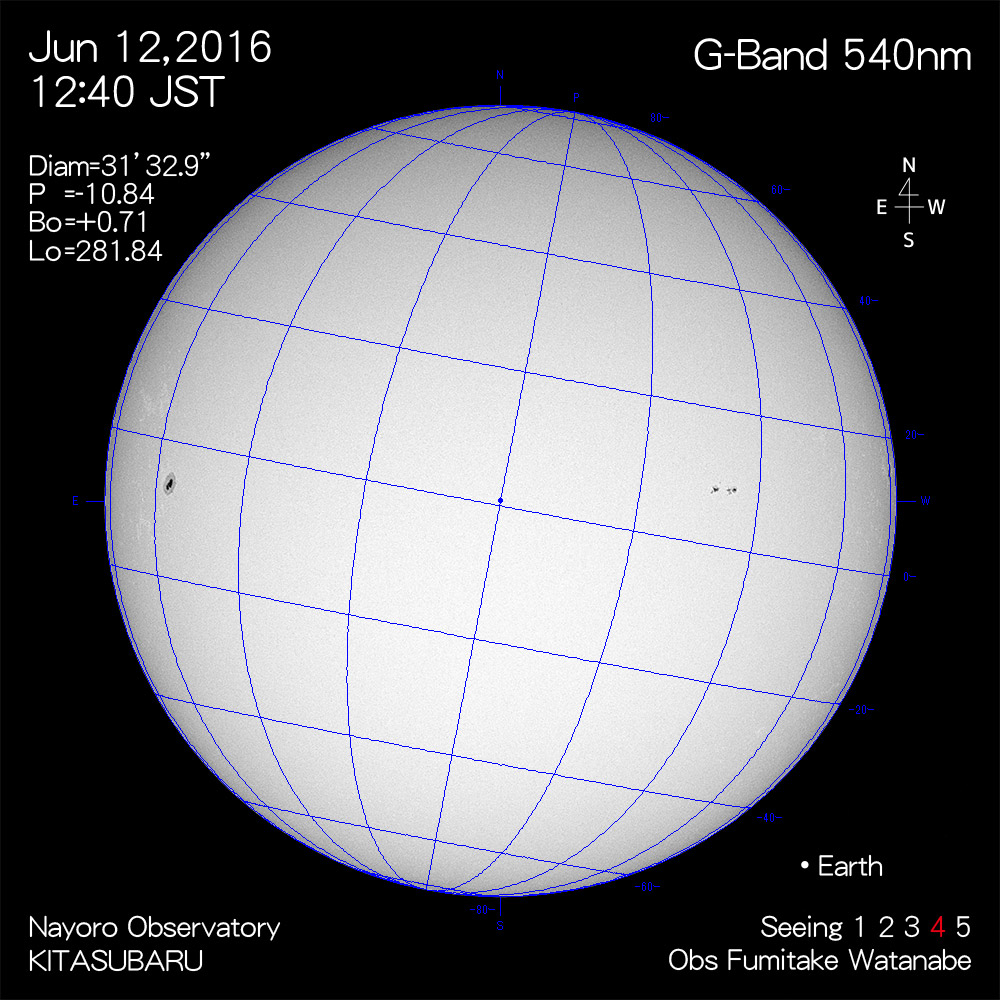 2016年6月12日540nm波長の太陽