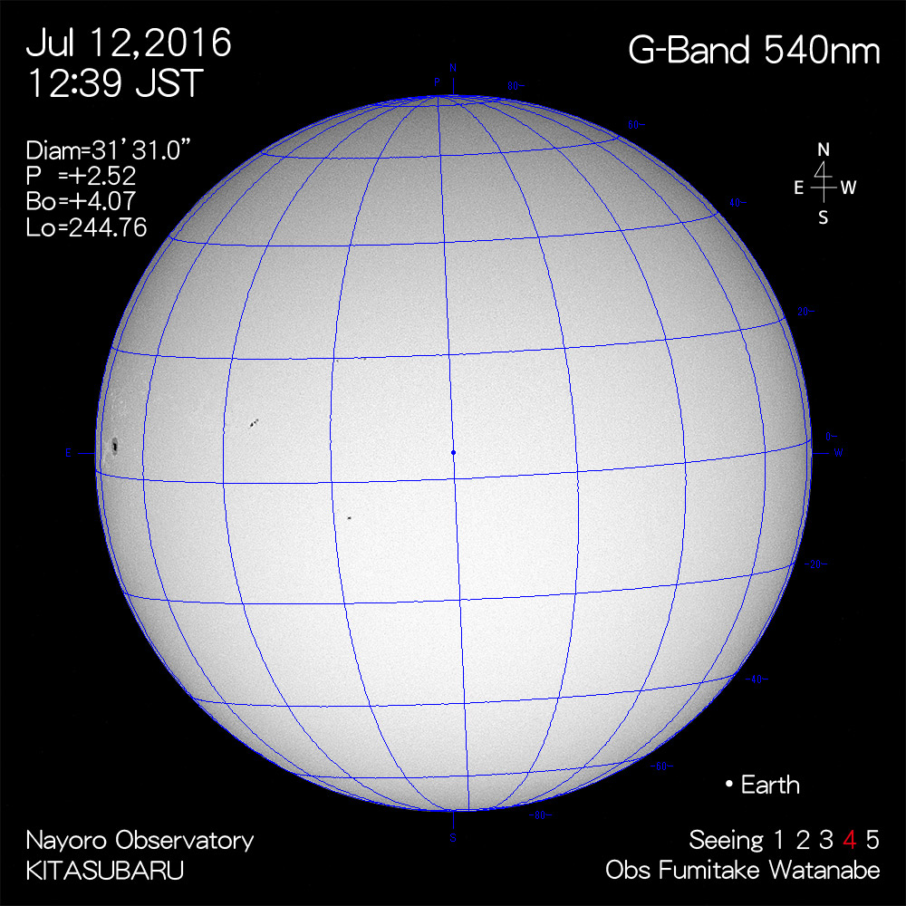 2016年7月12日540nm波長の太陽