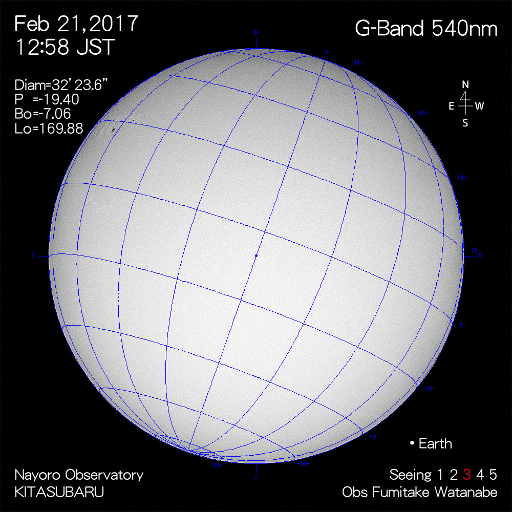 2017年2月20日540nm波長の太陽