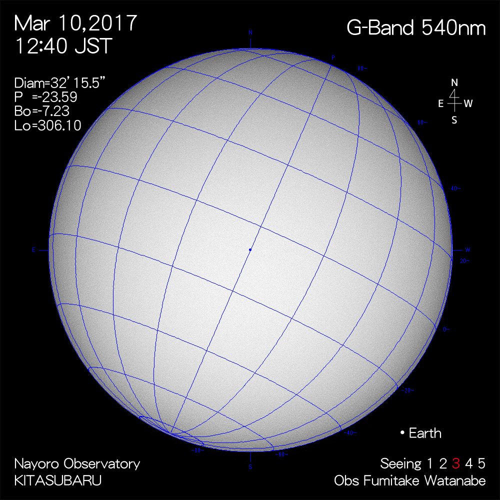2017年3月10日540nm波長の太陽