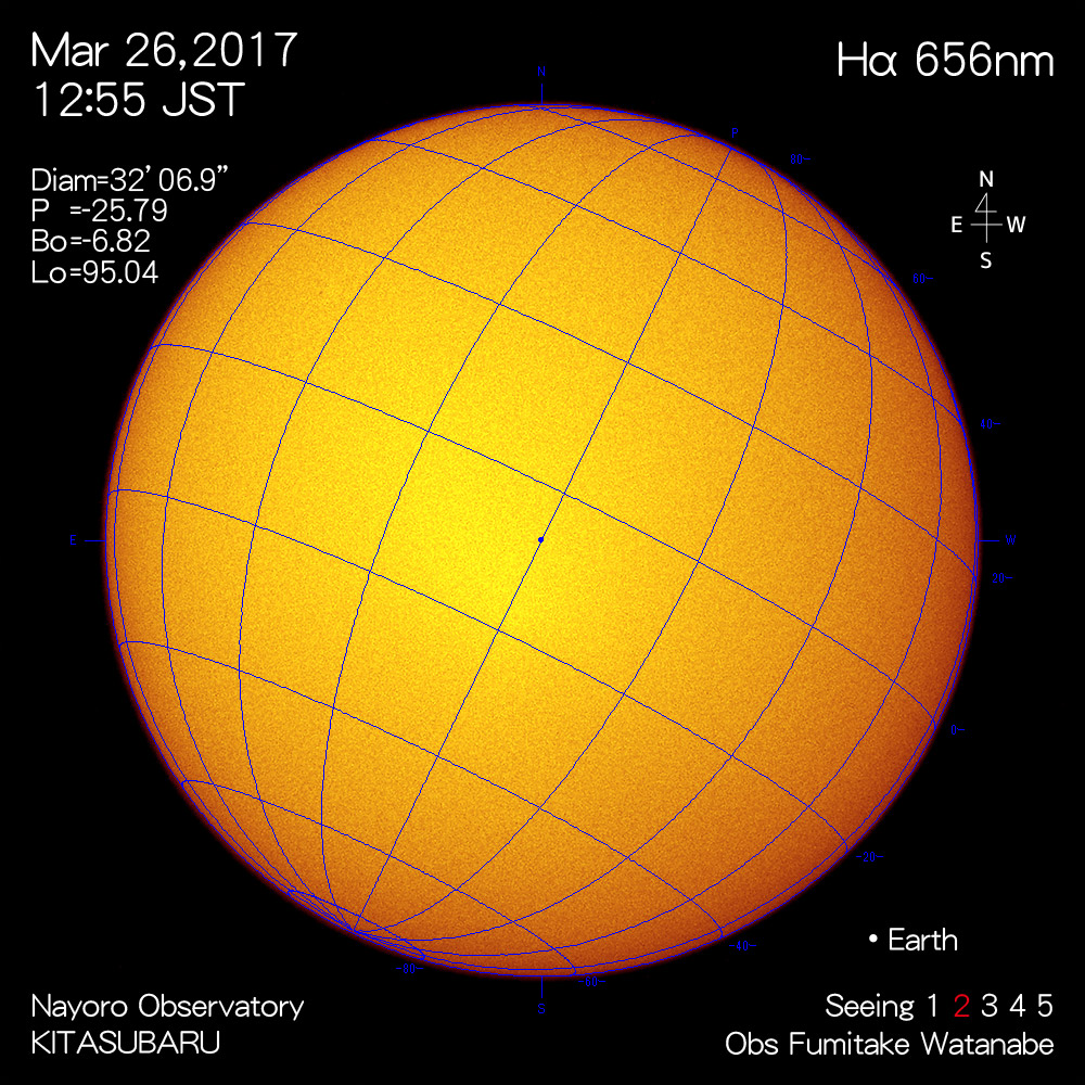 2017年3月26日Hα波長の太陽